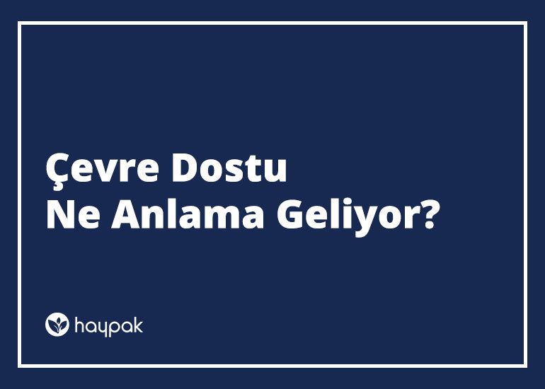 Çevre Dostu Nedir?